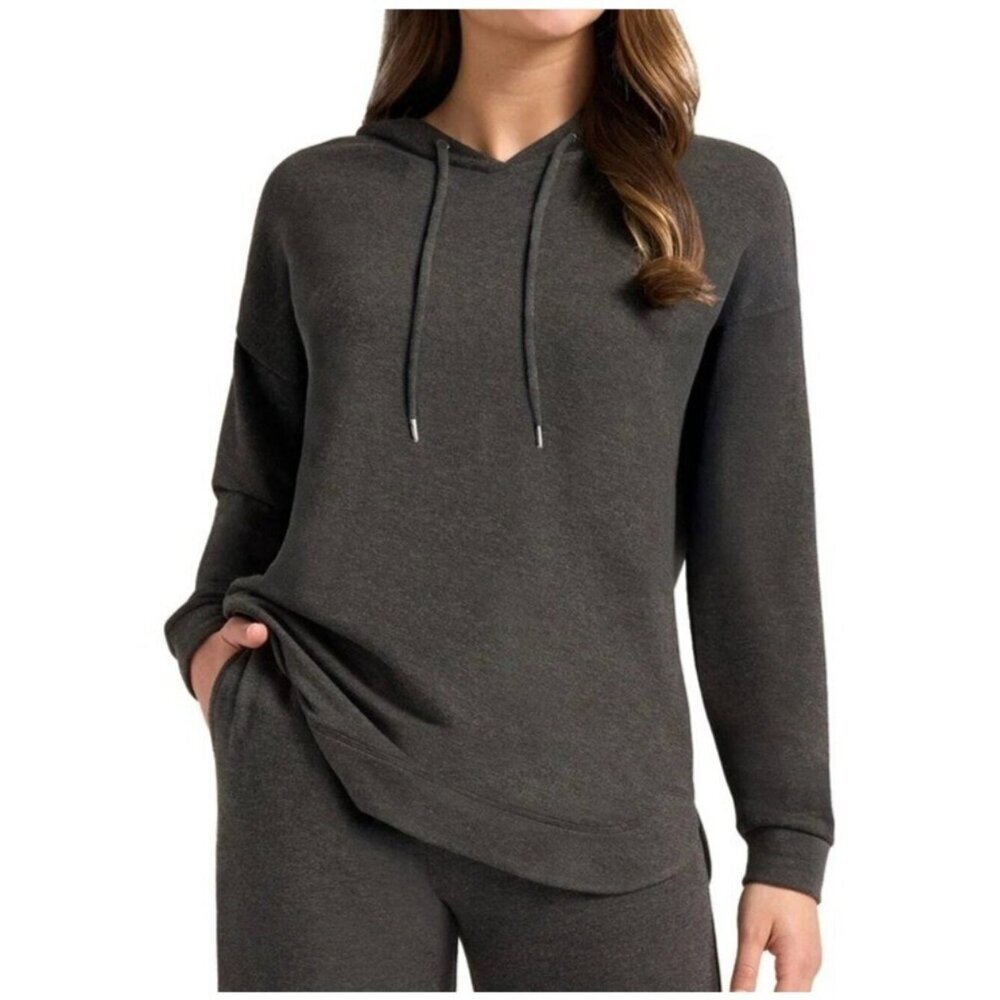 NWT Max & Mia Heather Charcoal Womens Hoodie Large Lounge Sweatshirt